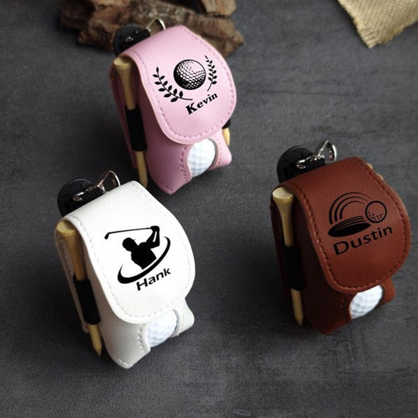 Leather Personalized Golf Ball Bag-Golf Ball And Tees Holder-Golf Holder-Accessories