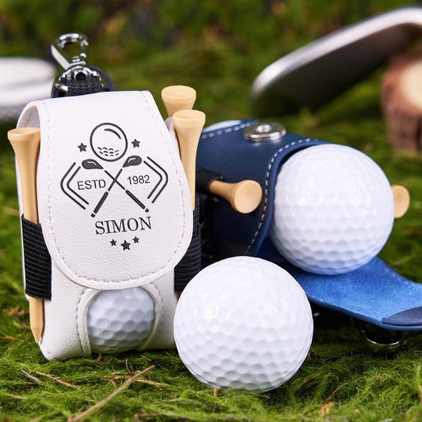 Leather Personalized Golf Ball Bag-Golf Ball And Tees Holder-Golf Holder-Accessories