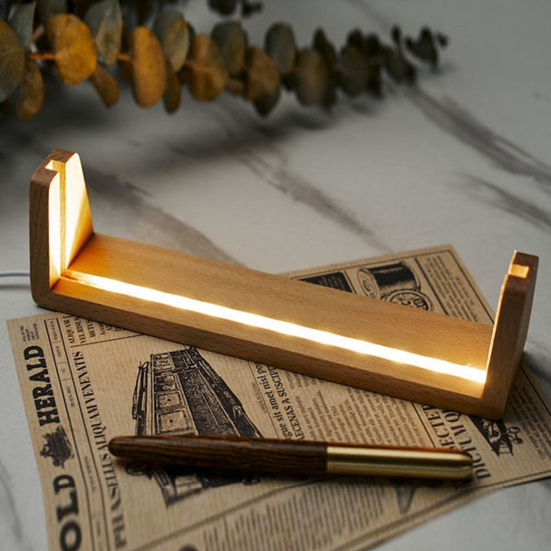 Personalized Desk Name Plate with Wooden Base, Lighted Acrylic Nameplate