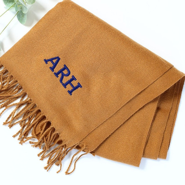 Embroidered Personalised Scarf, Monogrammed Scarf, Winter Scarf