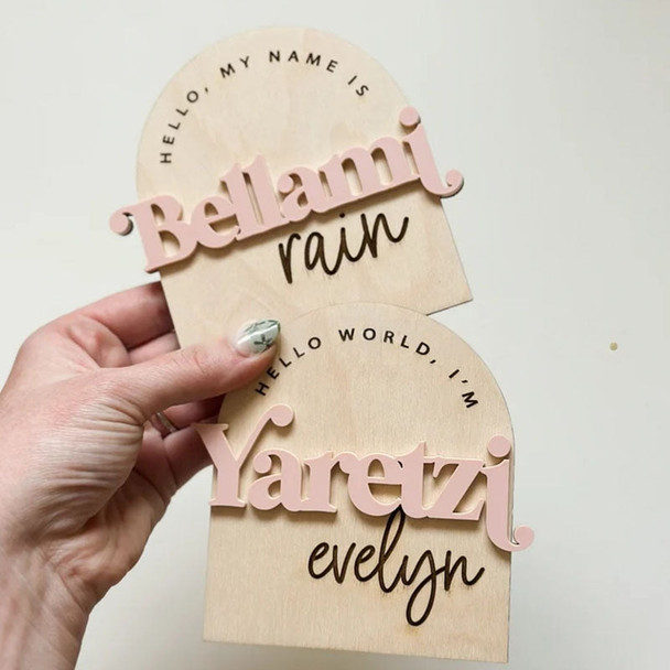 Hello My Name Is Personalized Baby Name Sign