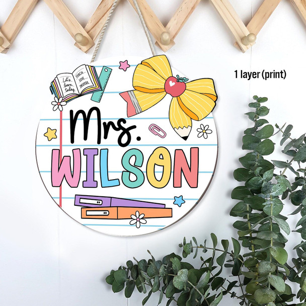 Teacher Appreciation Gift, Custom 3D Teacher Door Hanger With Name, Gift For Teacher