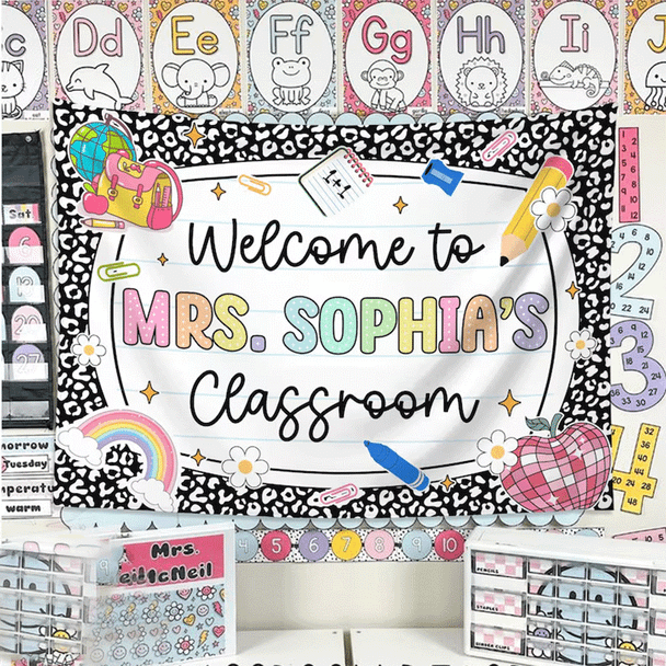 Personalized Teacher Tapestry, Teacher Name Gifts, Classroom Decors