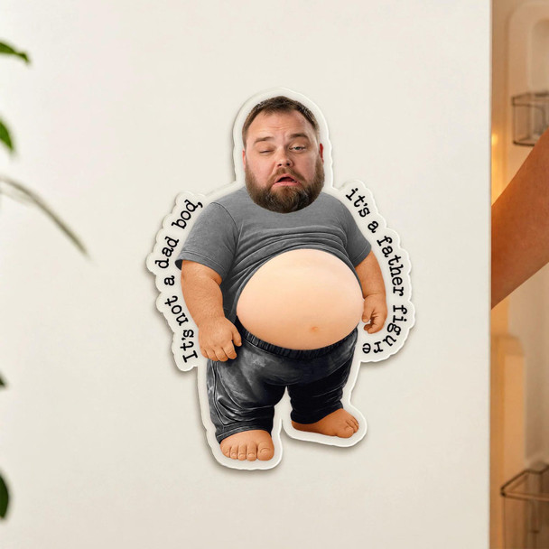 Custom Face Fridge Magnet, Personalized Couple Gift, Funny Belly Magnet
