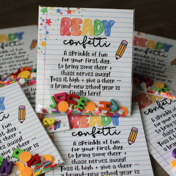Ready Confetti Back to School Favor a?? First Day of School Poem Gift