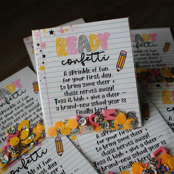 Ready Confetti Back to School Favor a?? First Day of School Poem Gift