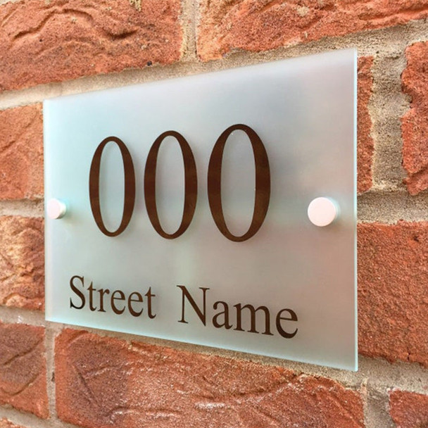 Modern House Sign plaque door number street house name sign frosted acrylic door number