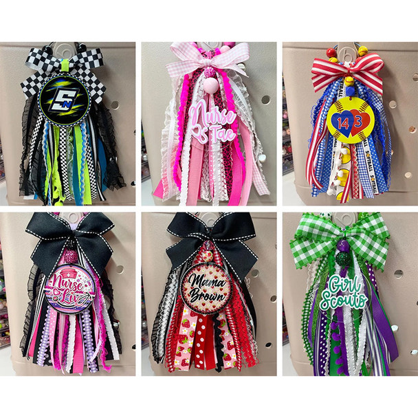 Custom FULL Ribbon Bag Tassel | Bogg Bag Tassels | Sports Ribbon Tassel