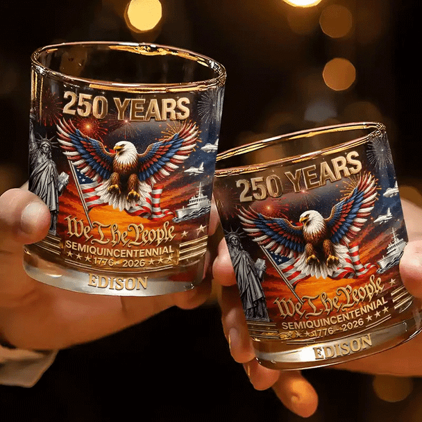 We The People 250 Years - Personalized Whiskey Glass