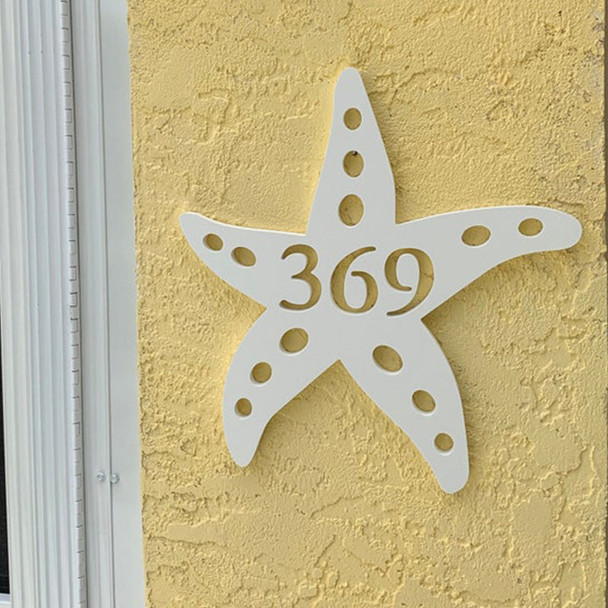 House Number Plaque , Personalized Sign, Outdoor Decor, Coastal Themed Custom Sign