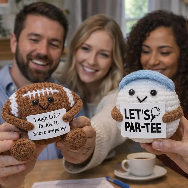 Custom Sports Ball Crochet Plush, Emotional Support Football Soccer Basketball