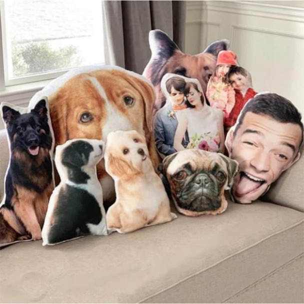 Custom picture pillow,face pillow Custom Pet 3D Pillow, Pet Shaped Pillow Large, Double-sided Print