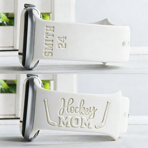 Custom Hockey Mom Gift With Player's Name & Number For Engraved Watchband