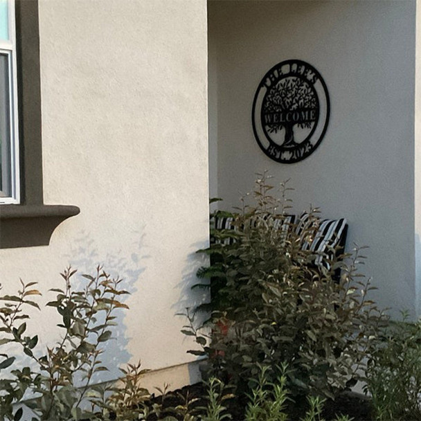 Custom Welcome Family Tree of Life Name Sign