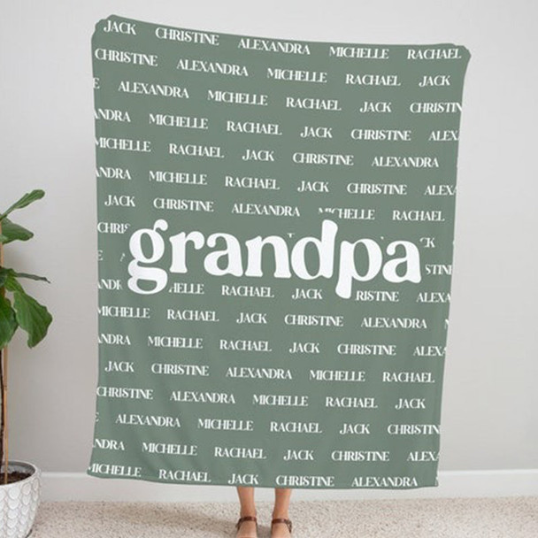 Grandma & Grandpa Blanket, Custom Name Blanket, Fleece