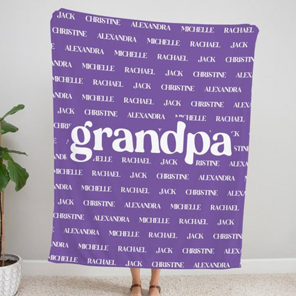 Grandma & Grandpa Blanket, Custom Name Blanket, Fleece