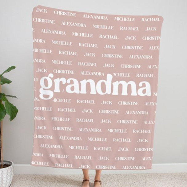 Grandma & Grandpa Blanket, Custom Name Blanket, Fleece