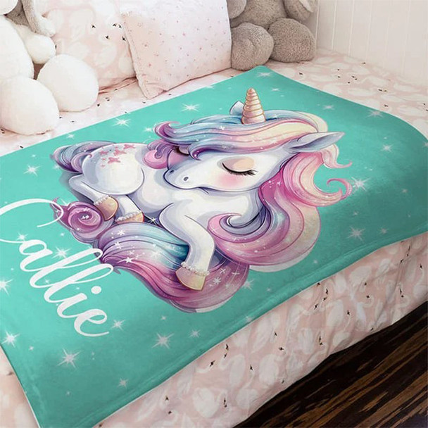 Personalized Fantasy Unicorn Soft Throw Blanket