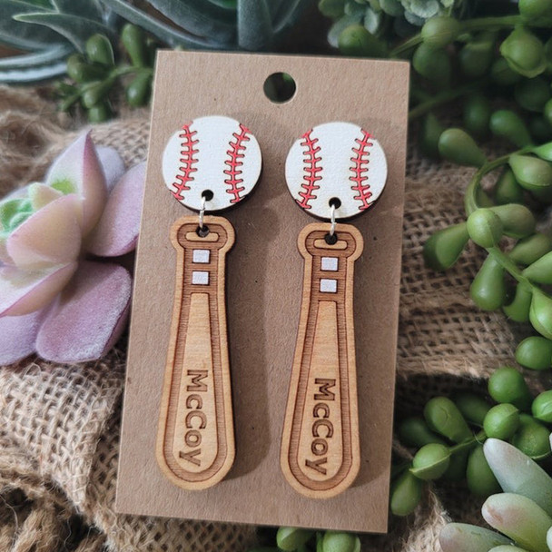 BASEBALL or SOFTBALL EARRINGS  Personalized gift