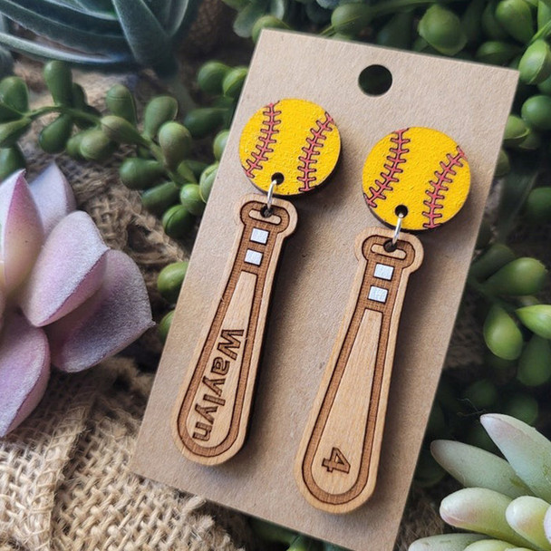 BASEBALL or SOFTBALL EARRINGS  Personalized gift