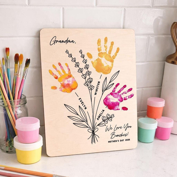 Personalized Fathers Day handprint Art Project Best Dad Best Grandpa with Paint