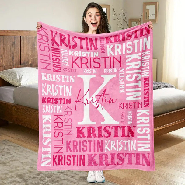 Custom Name Soft Fleece Throw Blanket