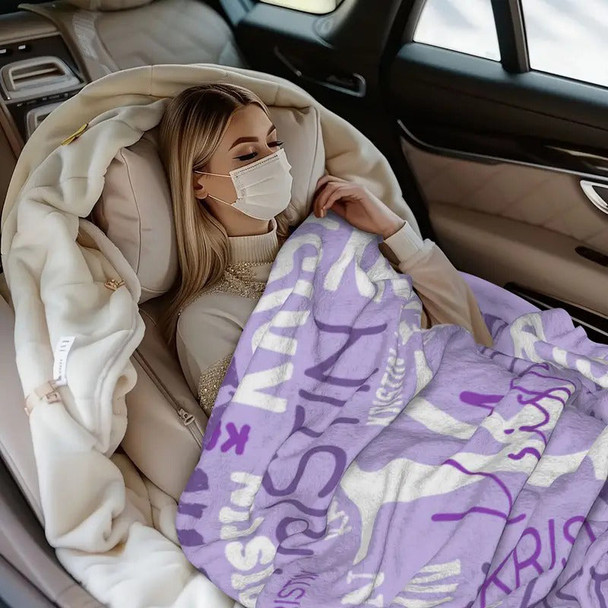 Custom Name Soft Fleece Throw Blanket
