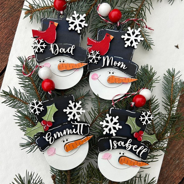 Personalized snowman ornament