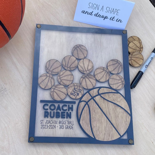 Custom Softball  Baseball  Volleyball Basketball  Soccer Coach Gift Drop Box Plaque