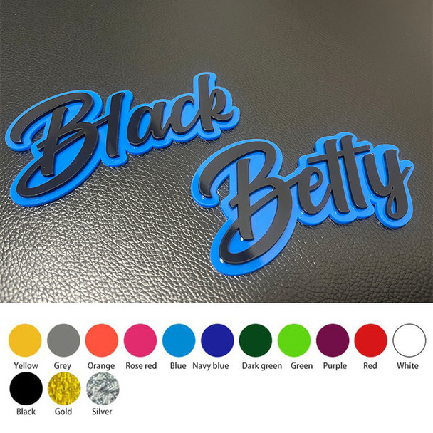 Custom Cursive Font Car Emblem - Custom Colors-Custom Size
