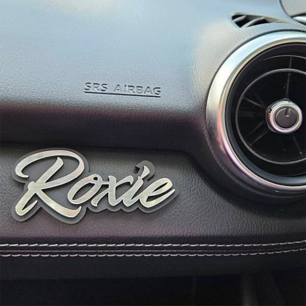 Custom Cursive Font Car Emblem - Custom Colors-Custom Size
