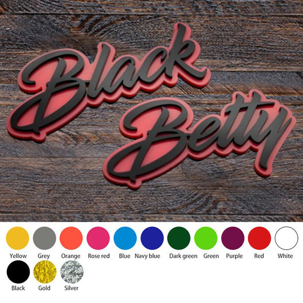 Custom Cursive Font Car Emblem - Custom Colors-Custom Size