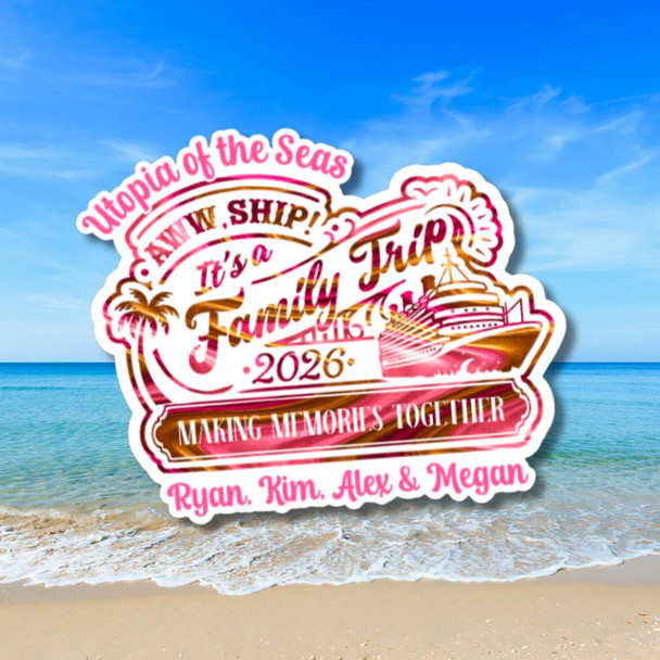Family Trip Magnet Personalized Cruise Ship Magnet