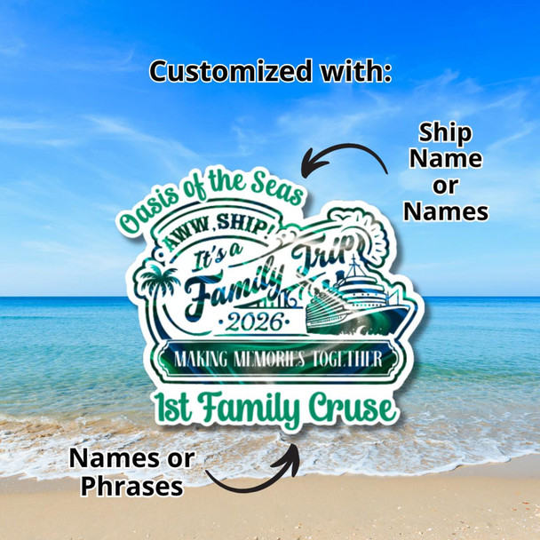 Family Trip Magnet Personalized Cruise Ship Magnet