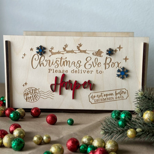 Personalized Christmas Eve Box, Wooden Christmas Box