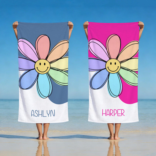 Personalized Brilliant Sun Beach Towel,Custom Name Pool Towel for Girls