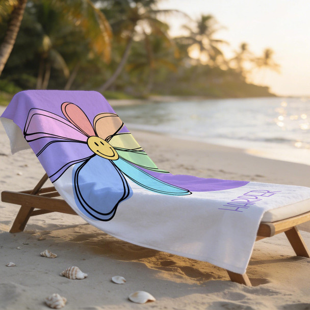 Personalized Brilliant Sun Beach Towel,Custom Name Pool Towel for Girls