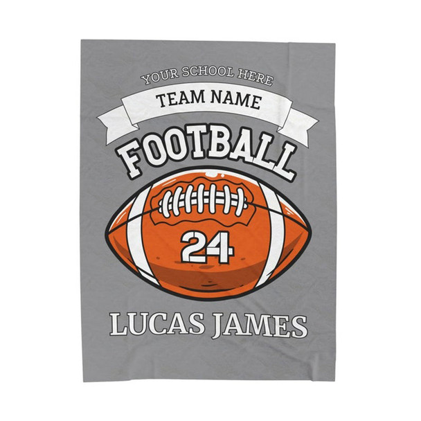 Personalized Football Blanket, American Football Boy Name Blanket