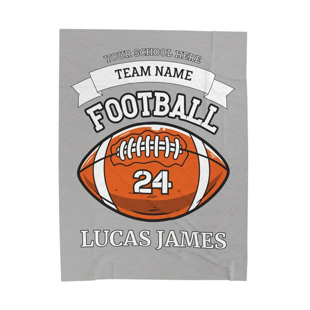 Personalized Football Blanket, American Football Boy Name Blanket