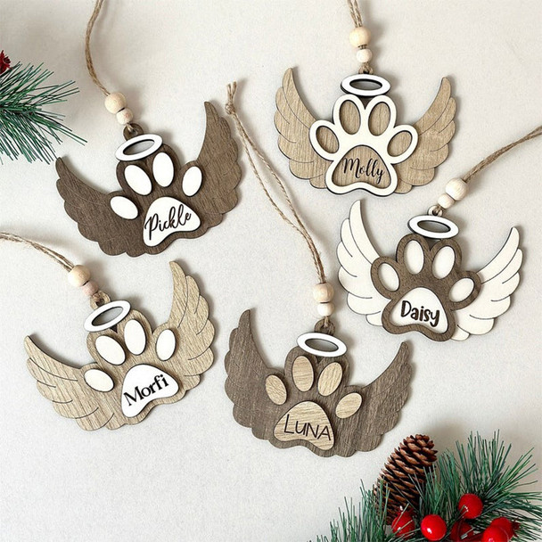 Personalized Pet Paw Ornament | Pet Angel Paw Ornament | Pet Memorial Ornament