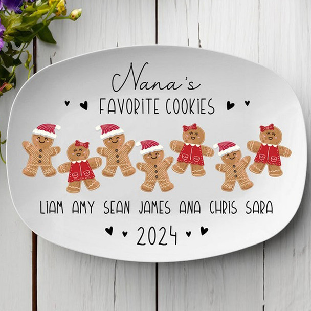 Personalized Gingerbread Christmas Plate, Grandma Plate