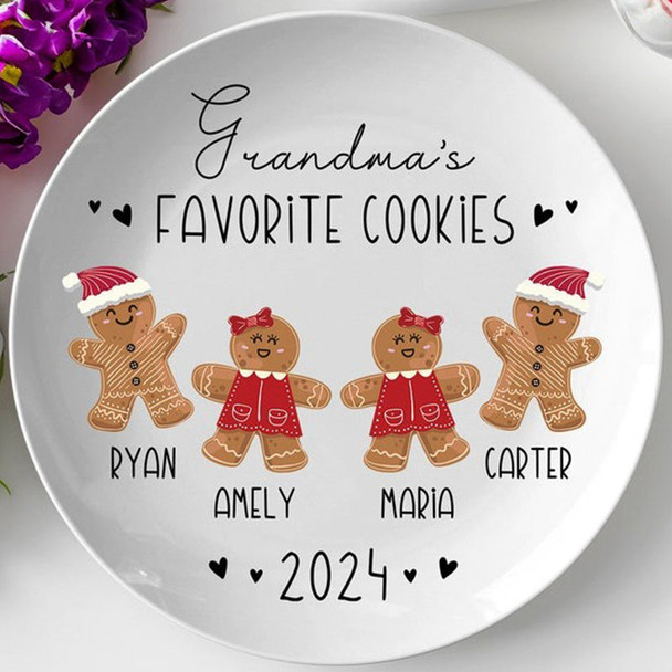 Personalized Gingerbread Christmas Plate, Grandma Plate