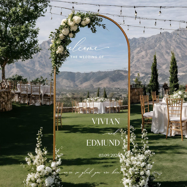 Wedding Decal, Mirror Sticker, Minimalist Welcome Sign, Custom Vinyl Lettering