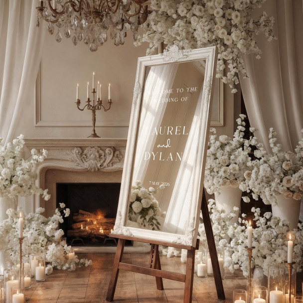 Wedding Decal, Mirror Sticker, Minimalist Welcome Sign, Custom Vinyl Lettering