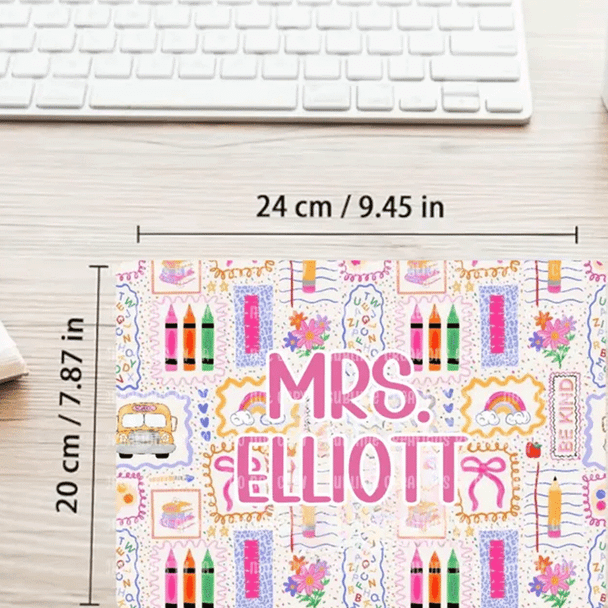 Personalized Teacher Mouse Pad, Classroom Decor Desk, Teacher Appreciation Gift