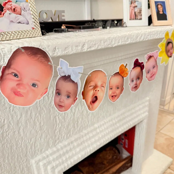 Custom Face Birthday Banner, Personalized Party Decor