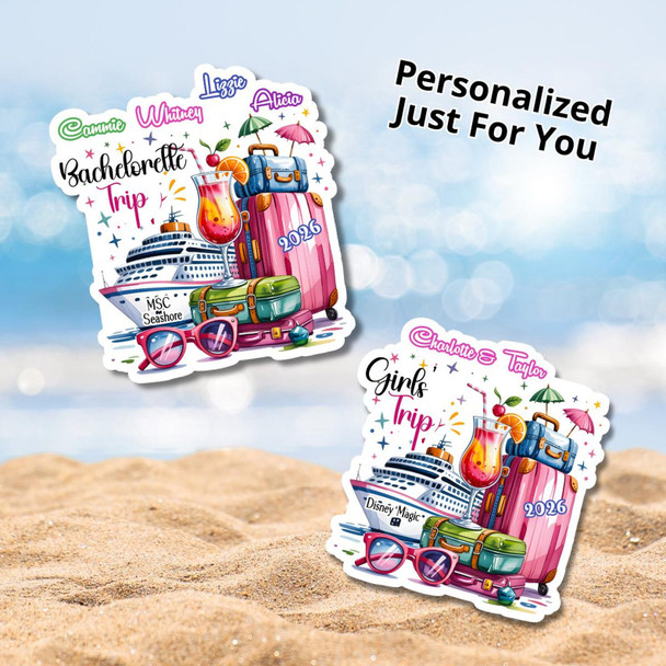 Personalized Suitcase Magnet Cruise Trip Keepsake Custom Name Ship Name Travel Gift