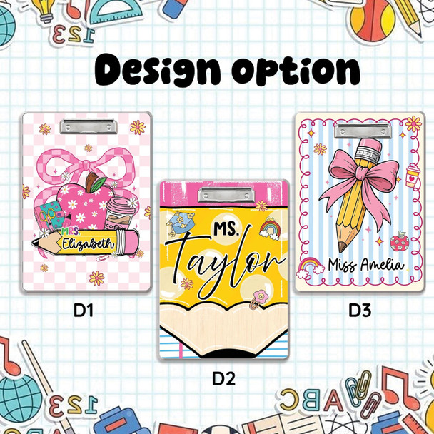 Custom Teacher Clipboard a?? Personalized Acrylic Clipboard with Name