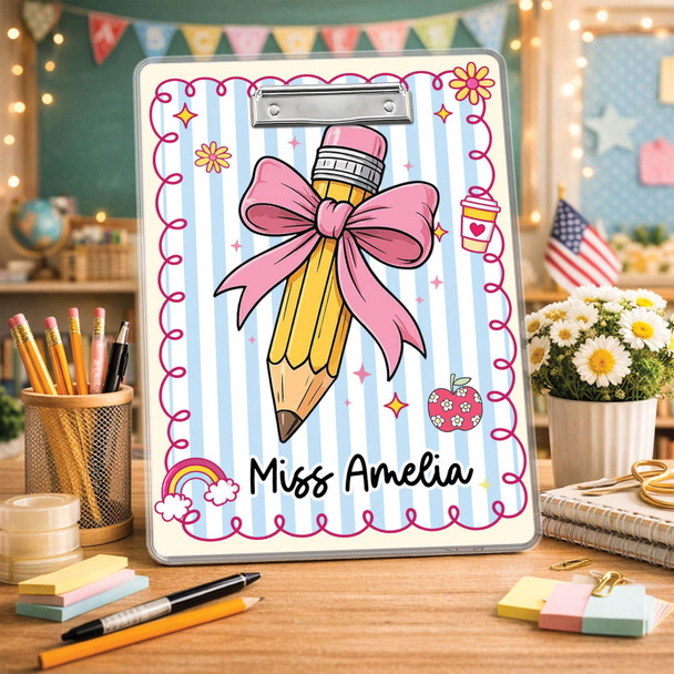 Custom Teacher Clipboard a?? Personalized Acrylic Clipboard with Name
