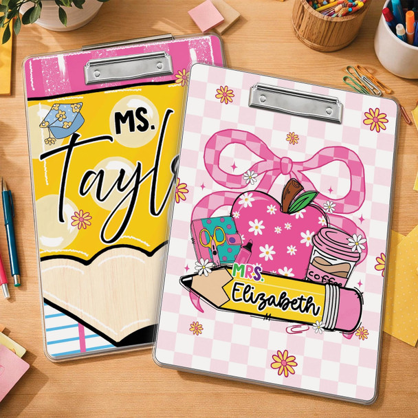 Custom Teacher Clipboard a?? Personalized Acrylic Clipboard with Name